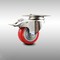 Service Caster 3.5 Inch 316SS Red Polyurethane Swivel Top Plate Caster with Total Lock Brake SCC-SS316TTL20S3514-PPUB-RED - alternate 1
